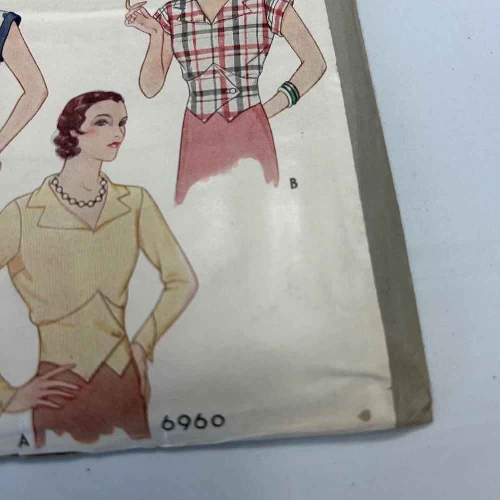 McCall Antique Early 1900's Pattern #6960 Ladies/Misses Blouse Size 18 HTF‎ RARE